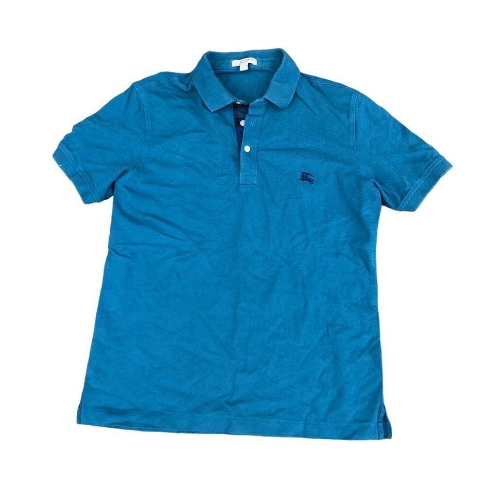 VINTAGE Burberry Brit Shirt Polo Button Up Blue - Picture 3 of 6